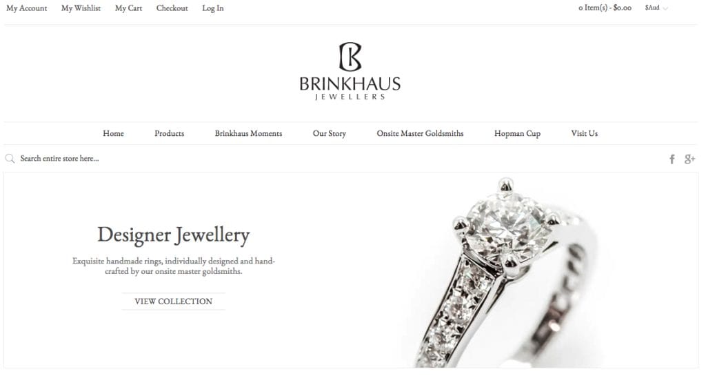 Brinkhaus Jewellers website