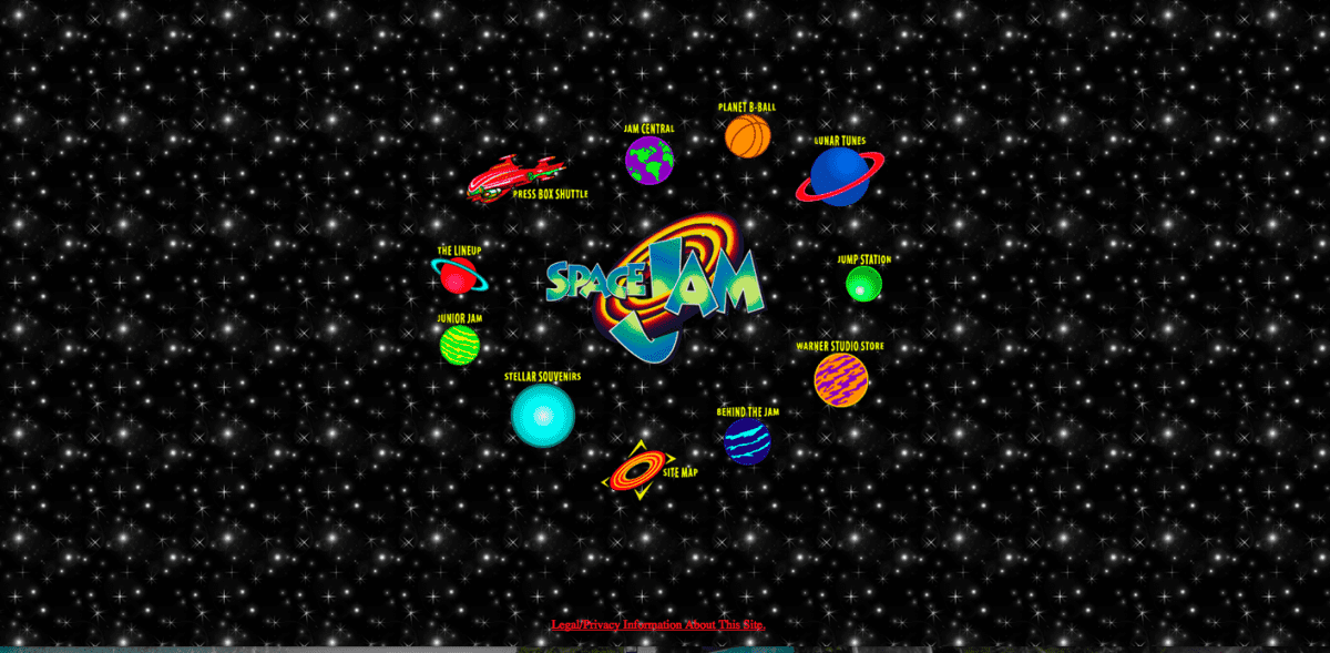 Space Jam homepage